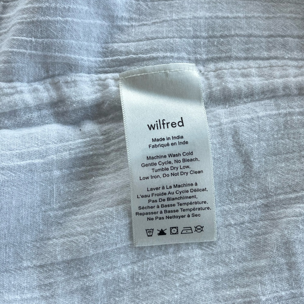 Aritzia Wilfred Safran Cotton Gauze White Spaghetti Strap Sundress Mini Sz L - Picture 11 of 12